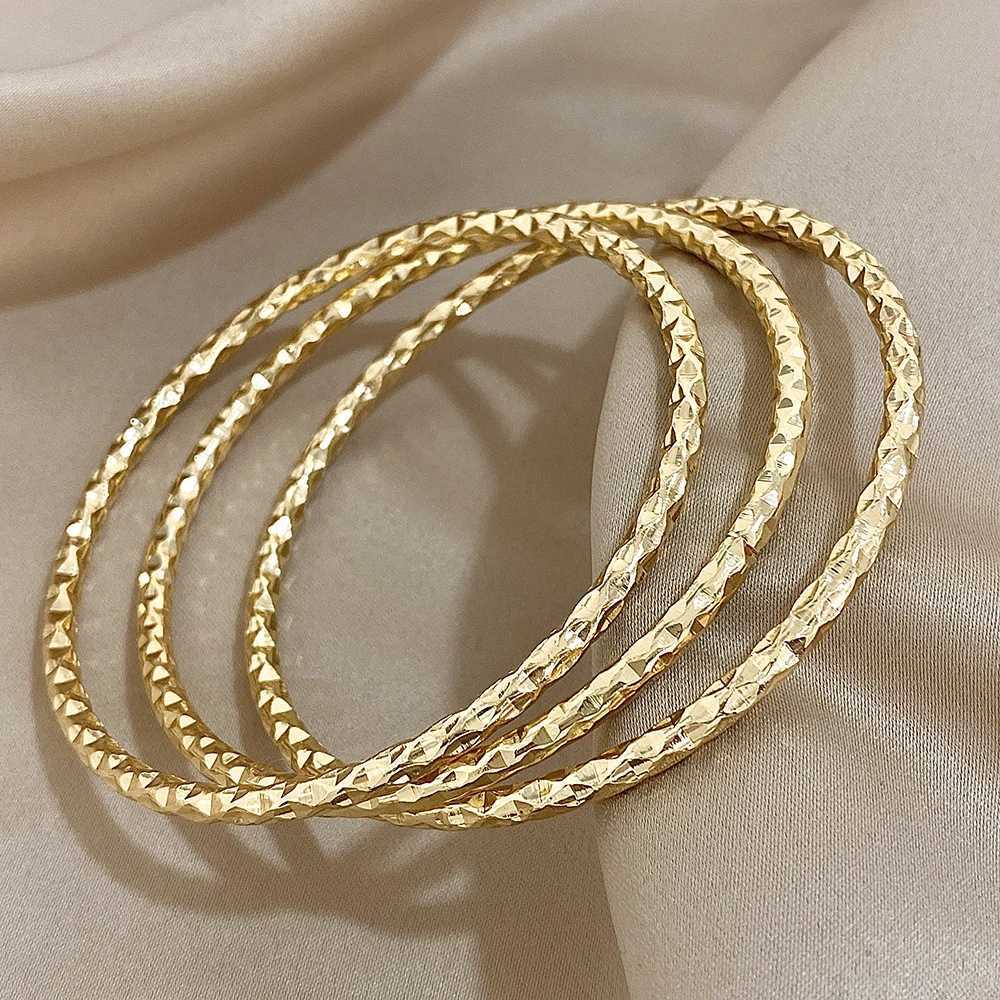 3Pcs/Set Simple Spiral Pattern Circle Bangle for Women Cuff Wristband Stackable Waterproof Jewelry Gifts Z250616