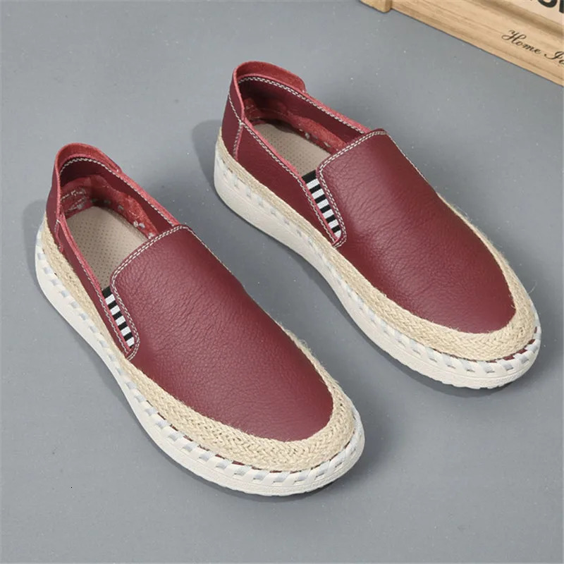 Fashion Fisherman Loafers Mens White Genuine Leather Espadrilles Shoes Male Walking Sneakers Footwears Zapatos Hombre 250612