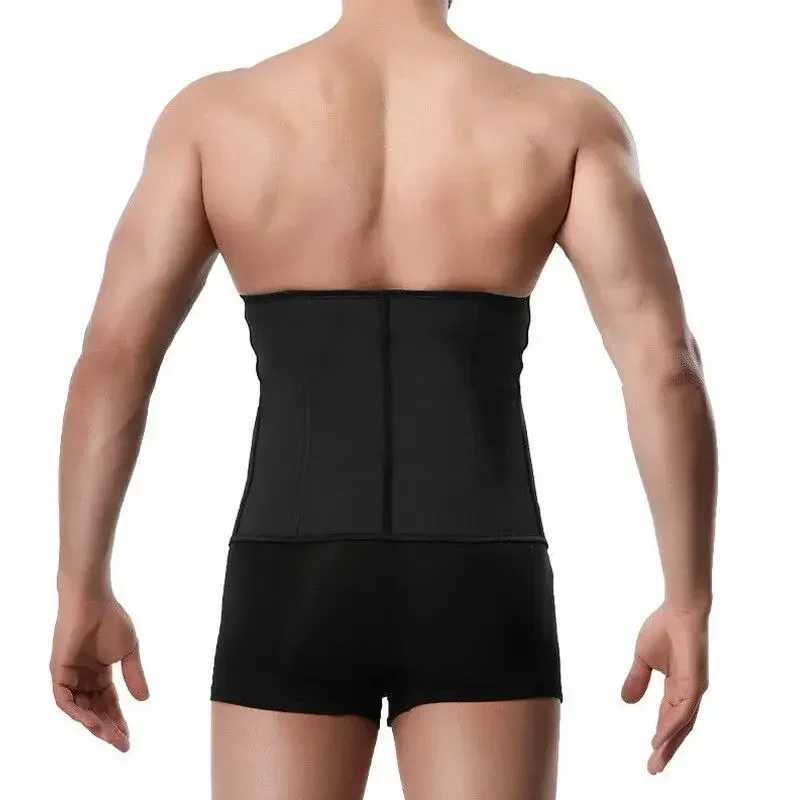 9-Steel-Bone Shapewear Men Latex Waist Trainer Corsets Body Shaper Slimming Tummy Control Cincher Weight Loss Sport Girdle W250616