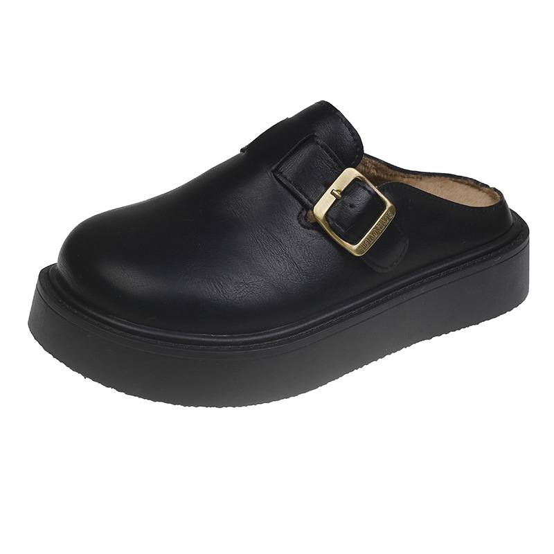 hot free shipping designer slippers for woman Indoor outdoor keep warm cotton shoes vintage black Plush sandals