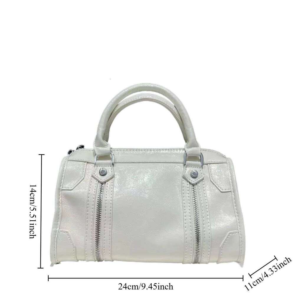 Designer Bag Designer Bag Ladies Fashionable Cracked Patent Leather Design Handbag With Multiple Zippers Luxurious Single Shoulder Diagonal Cross