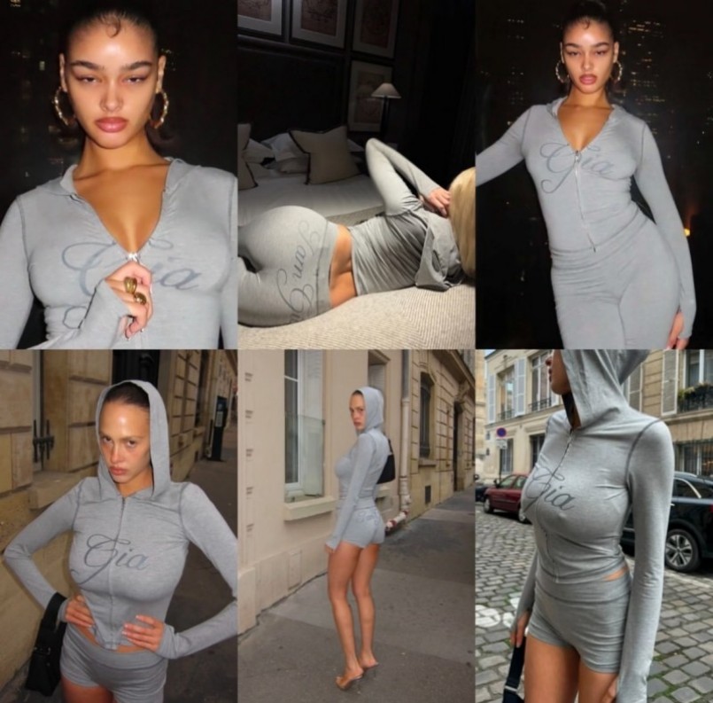 I Am GIA Pants Womens Tracksuit Piece Set Designer Sports Suit For Women Flared Zip-up Long Sleeve High Quality Spring Top Low Waist Micro Social Outfits For m1