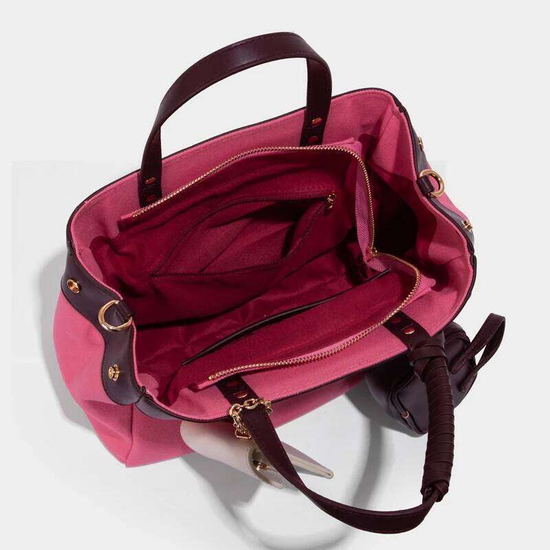 Women's Bags Designer Fashion Canvas Composite Tote Bags For Women Designer Handbag Purses New In Rivet Pockets Combination Cloth Shoulder