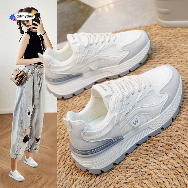 2024 Spring Summer New Breathable Women Mesh Sneakers Ultra-light Soft Sole White Casual Running Shoes Trendy ddmythur