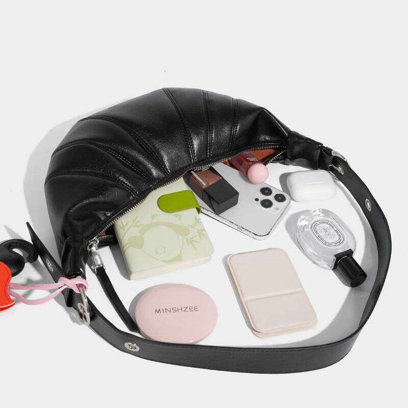 Women's Bags Designer Korean Casual Half Moon Bags For Women Designer Handbag Purse New In PU Cartoon Hanging Ornaments Underarm Shoulder