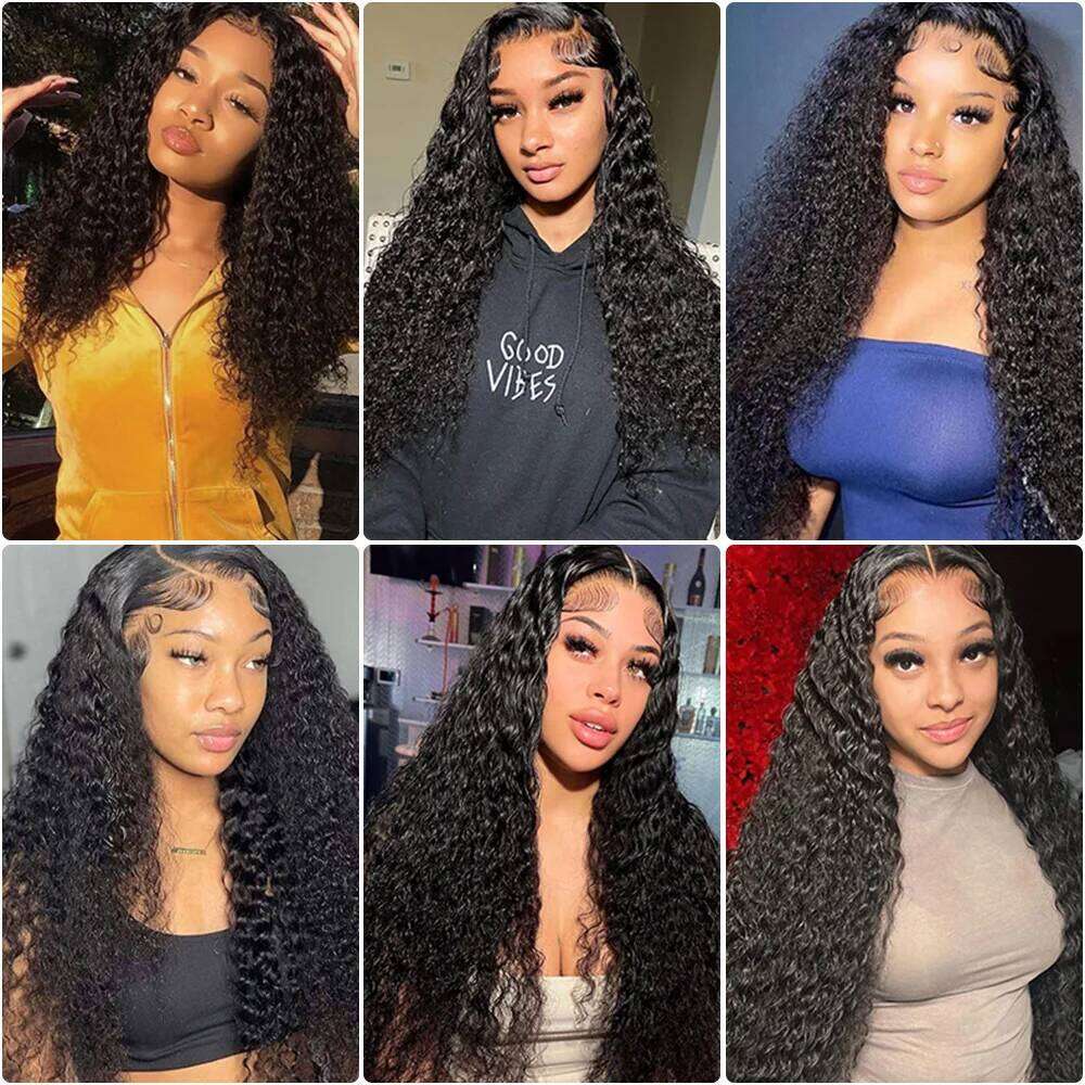 200 Density 32 38 Inch Deep Wave 13x6 HD Front Wig Loose Water Curly 5x5 Lace Frontal Wigs Human Hair for Women