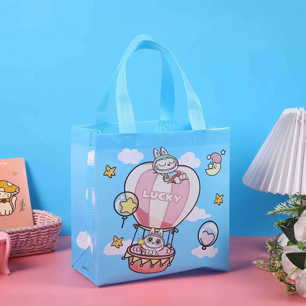 Women's Bags Designer 5/10Pcs Cartoon Labubu Candy Snacks Waterproof Non-Woven Gift Tote Bags Shopping Portable Bag For Gifts 23X22x11cm