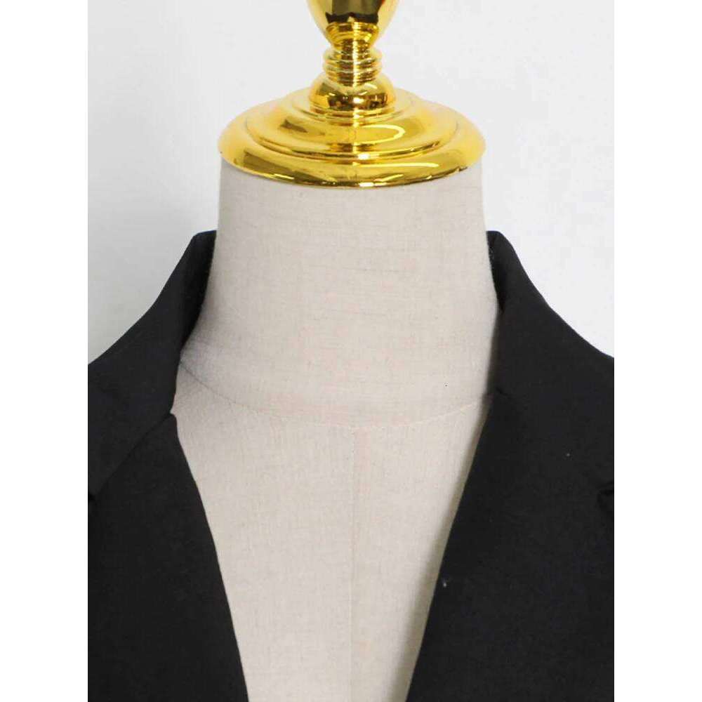 TWOTWINSTYLE Hit Color Patchwork Denim Blazer For Women Notched Collar Long Sleeve Spliced Button Designer Blazers Female New