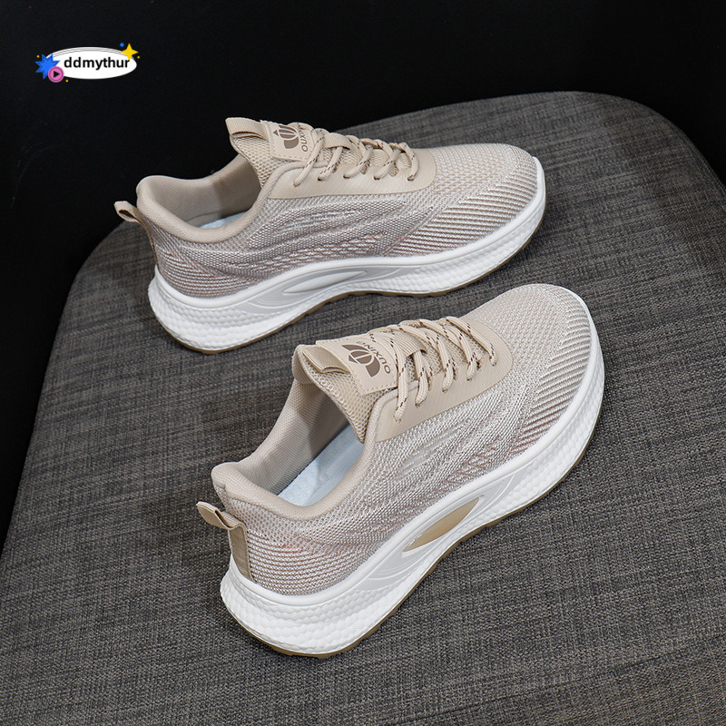 Fashion Versatile Spring New Korean Style Breathable Flyknit Soft Sole Student Casual Running Women's Shoes ddmythur