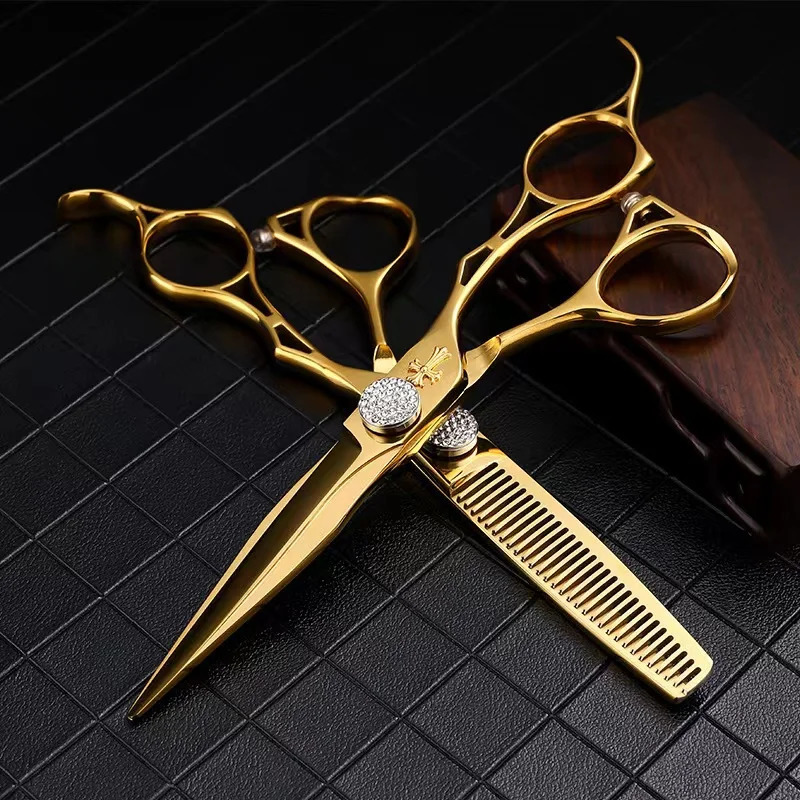 Salon 6.0 Professional Hair Scissors Hairdressing Scissor Cutting Thinning Barber Shears Set 250611