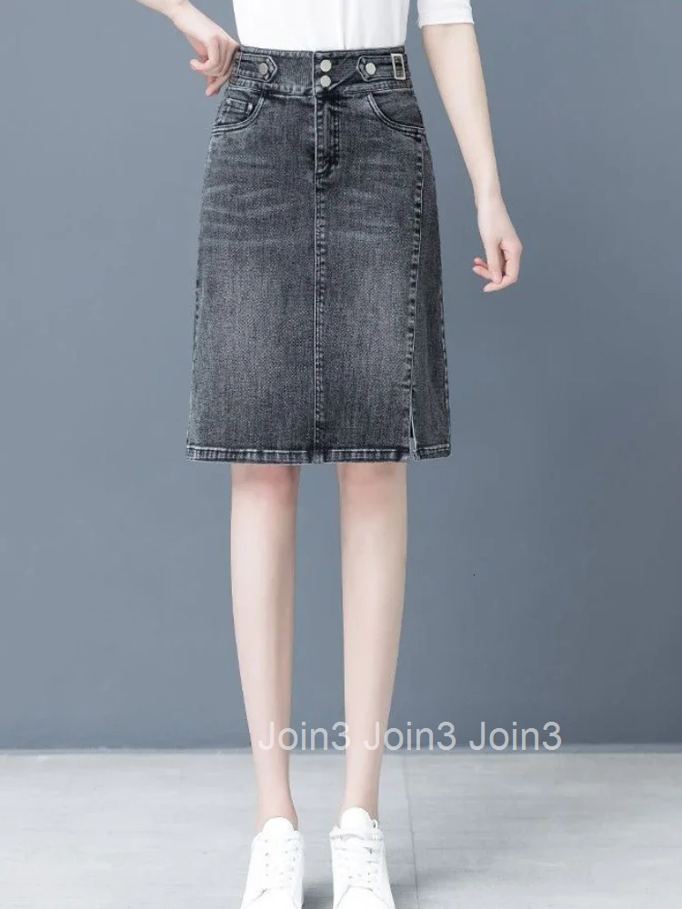 Woman Denim Skirt Blue Tight Wrap High Waist Jeans Skirts for Women Clothing Sales A Line Quality Korean Fashion Streetwear V