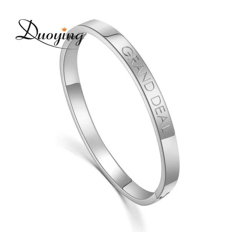 DUOYING Stainless Steel 4/6/8mm r Custom Name Personalized Bangles Simple Friendship Circle Coordinate for Gifts Z250616