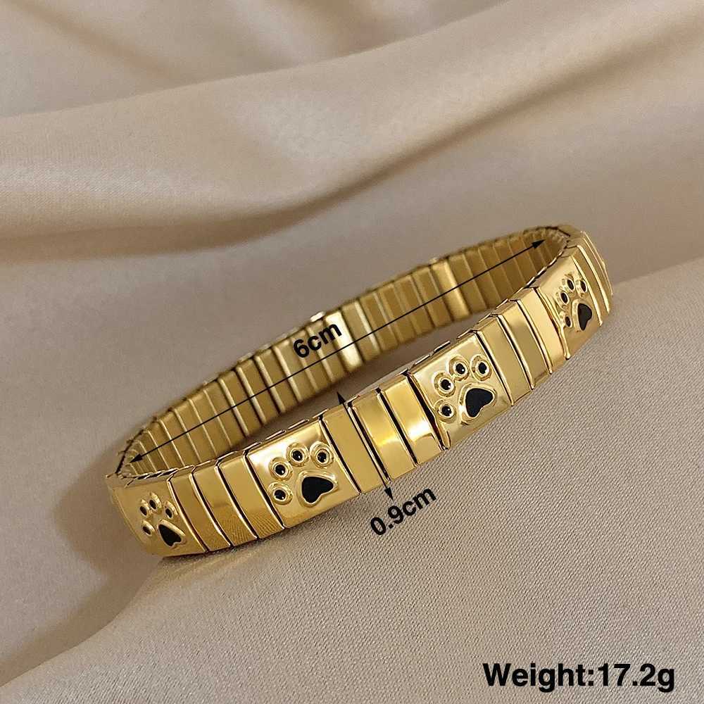 Trendy Stainless Steel Cat Claw Bangle for Women Golden Stackable Basic Charm Chain Waterproof Jewelry Gift Z250616