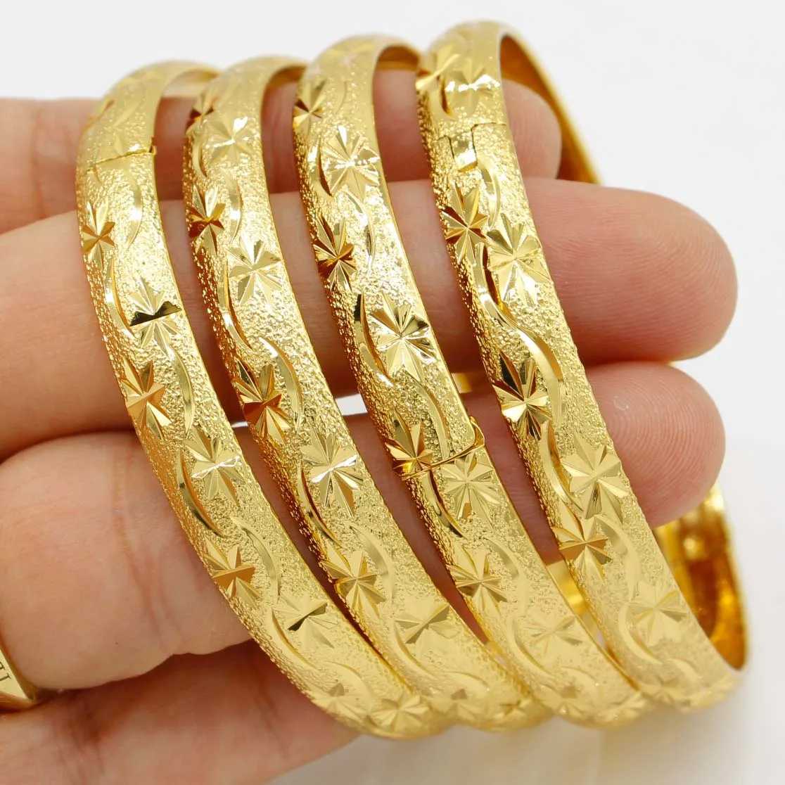 Adixyn 1 piece Luxury Gold Color Bangle For Women Dubai Man Cuff Jewelry Indian Wedding Arab Bridal Gifts Z250616