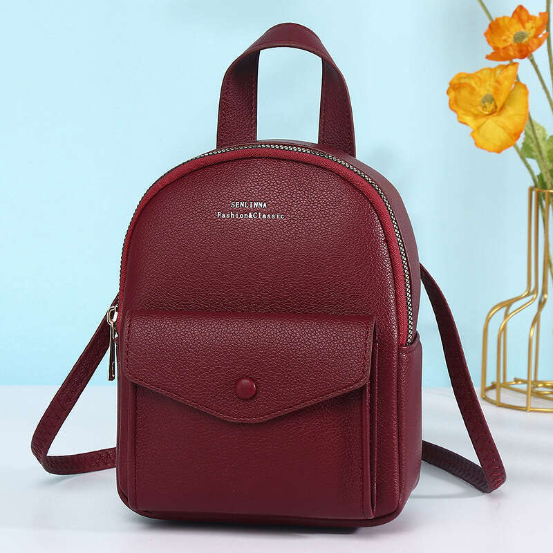 Hot Selling Commuter for Women, Casual Compact Fashion Travel PU Leather Multifunctional Solid Color Small Backpack