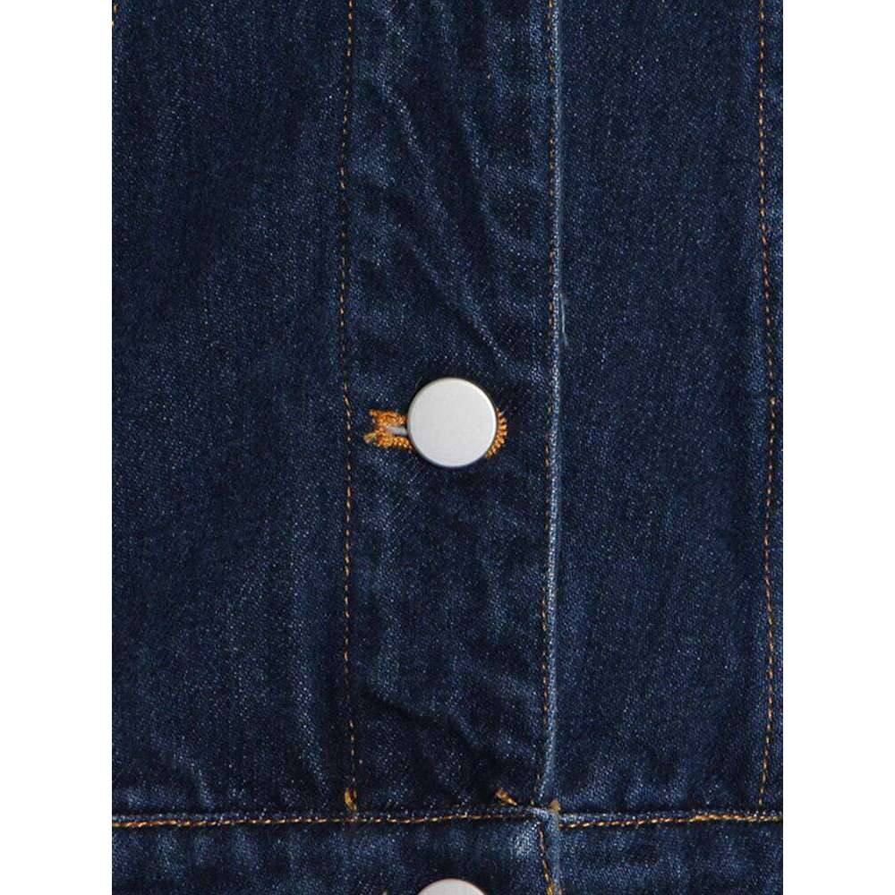 TWOTWINSTYLE Hit Color Patchwork Denim Blazer For Women Notched Collar Long Sleeve Spliced Button Designer Blazers Female New