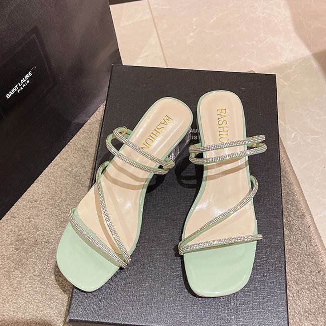 Women's thick heeled sandals, Korean style summer new shoes, multifunctional elegant high heels, designer sandals, women's slippers