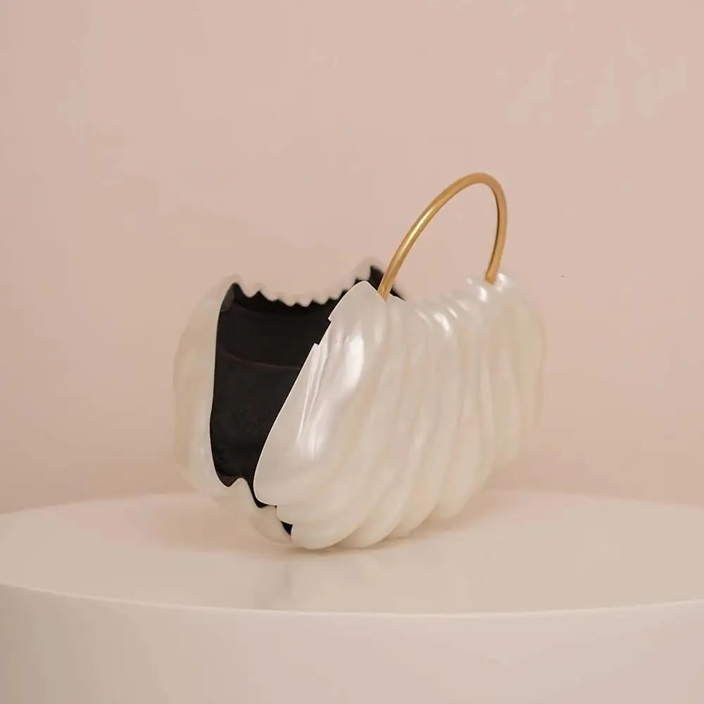Designer Women Acrylic Mini Pearl White Ivory Bag Cute Evening Clutch Wedding Party Luxury Pro Female Lady Purse And Handbag 250614