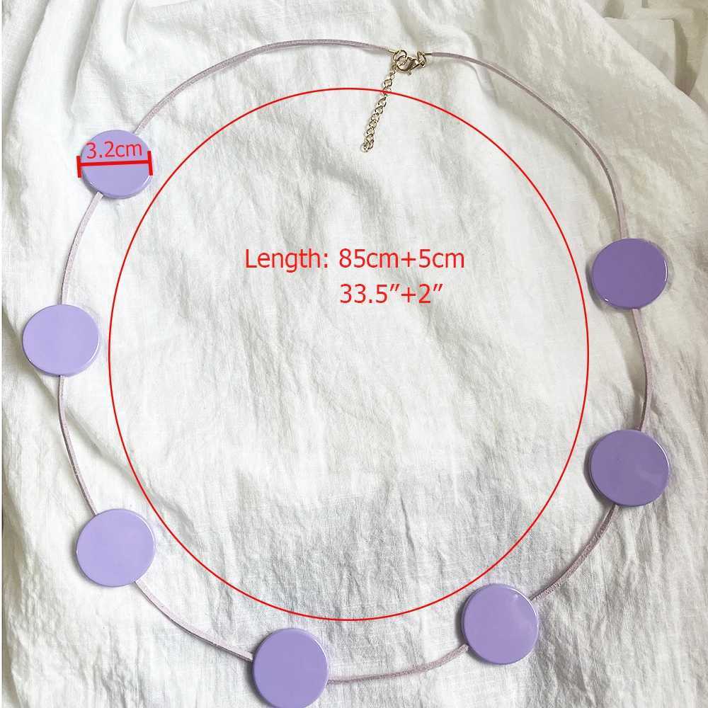 New Arrival Summer Spring Colorful Acrylic Resin Big Disc Pendant Long Necklace For Women Beach Jewelry Black White Bead Choker V250616