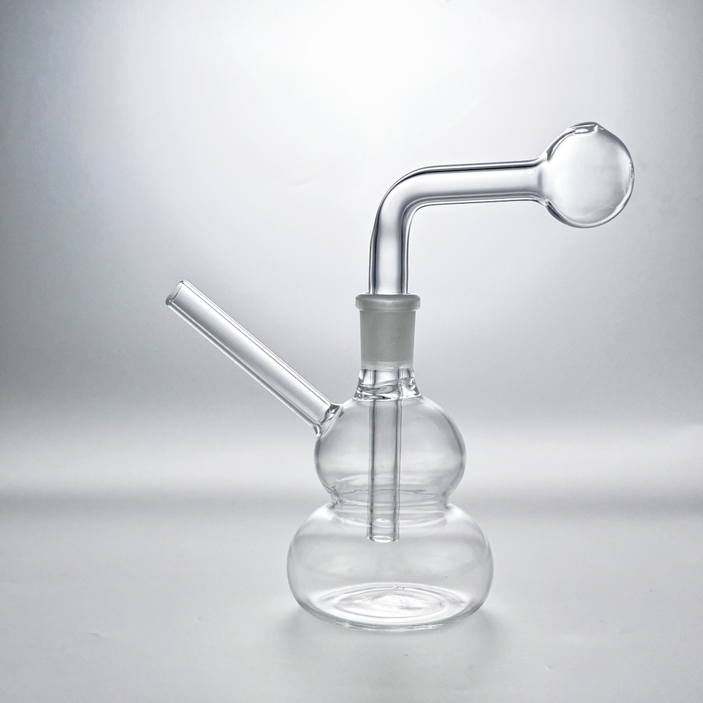 4inch Gourd Mini Glass Bong Oil Burner Bubbler Smoking Small Water Pipe Diffuser Perc Shisha Filter w/14mm oil burner pipe