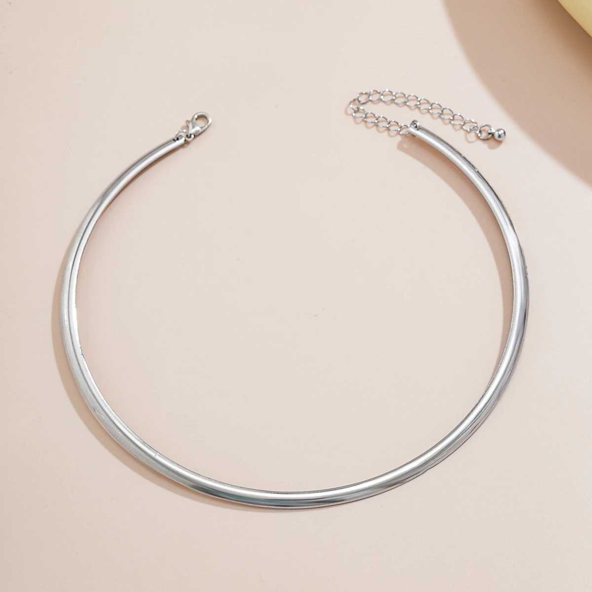 Elegant Simple Chunky Circle Torques Necklace for Women Trendy Choker Collar Fashion Jewelry on the Neck Accessories Female V250625