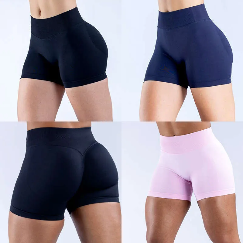 DHEssentials Womens Seamless Scrunch Butt Shorts High Waist Workout Yoga Fitness Biker Shorts