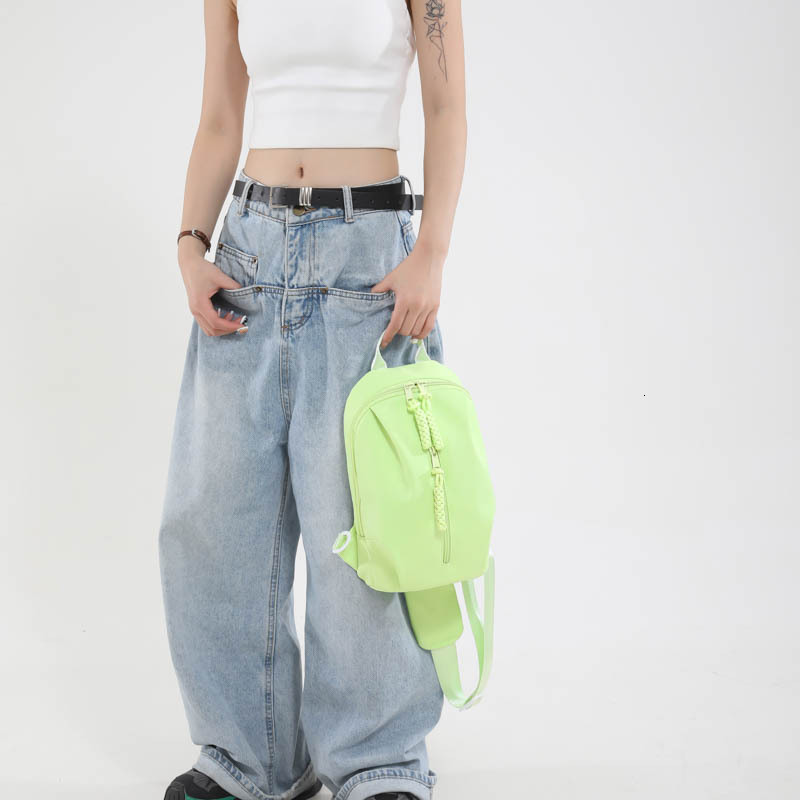 2025 new large capacity women's Korean style niche solid color chest bag with nylon designer fashion crossbody bag multifunctional shoulder bag