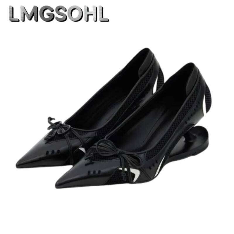 Bow Women Pointed Toe High Heels Shoes Sexy Summer Sandals 2025 New Designer Party Wedges Woman Pumps Zapatillas