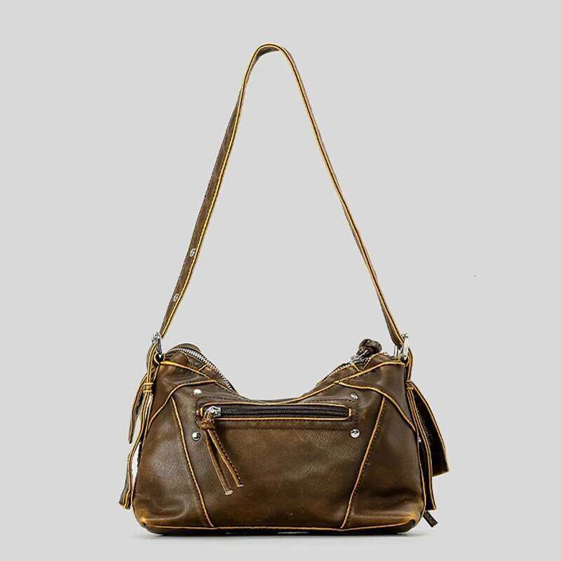 Women's Bags Designer Moto & Biker Bags For Women Designer Handbags And Purses New In PU Vintage Distressed Rivet Small Underarm Shoulder