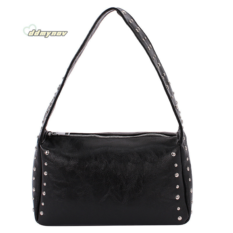 Studded Handbag for Women New Fashion Trend Shoulder Sweet Cool Style High-end Underarm Small Square Bag ddmynov ddmynov