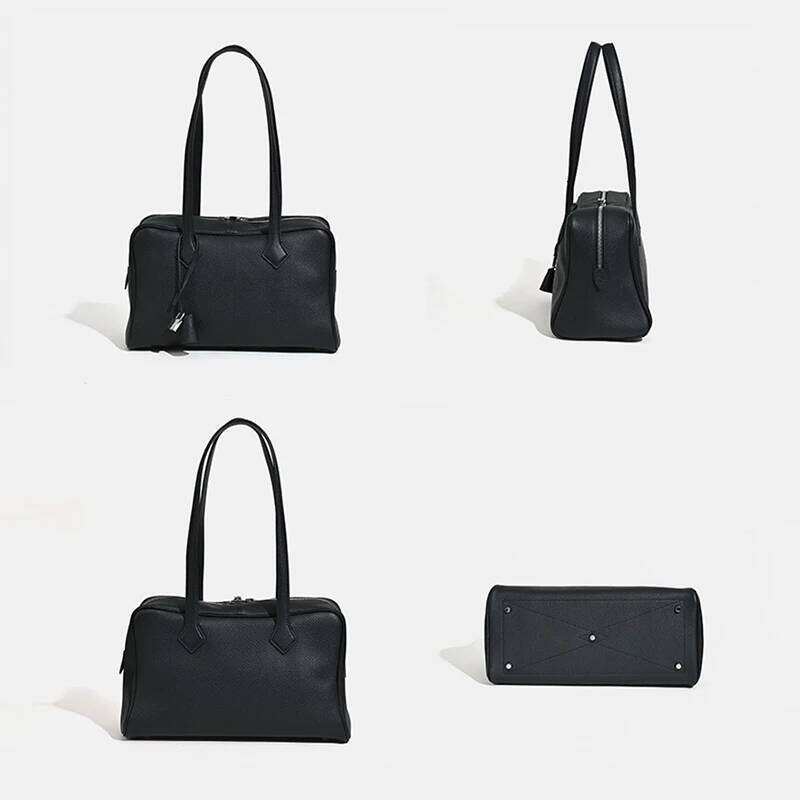 2025 Spring Brand Genuine Leather Cowhide Casual Totes Women Handbags Fashion Lock Shoulder Bags Woman Large capacity bag