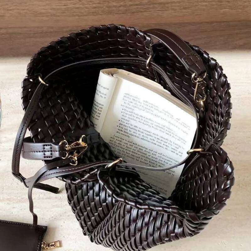 Women's Bags Designer Hand Woven Small Bucket Bags For Women Designer Handbag Purses New In PU Vintage With Inner Pocket Underarm Shoulder