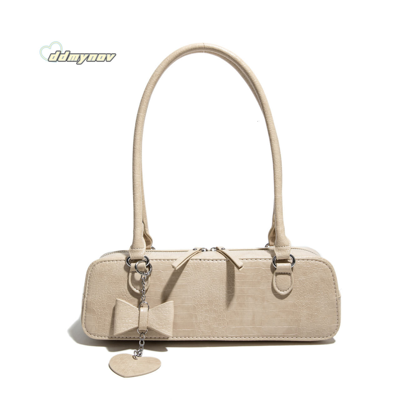 French Style Light Luxury Niche Underarm for Women 2025 Summer Fashion Bowknot Versatile Textured Shoulder Baguette Bag ddmynov ddmynov
