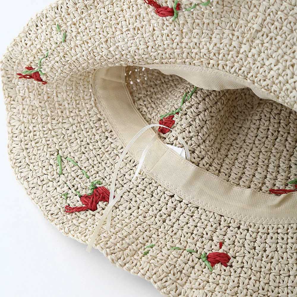 New Arrival Summer Hats For Women Sun Hat Cherry Decoration Bucket Hat Seaside Holiday Sun Protection Breathable Beach Accessories Foldable U250616