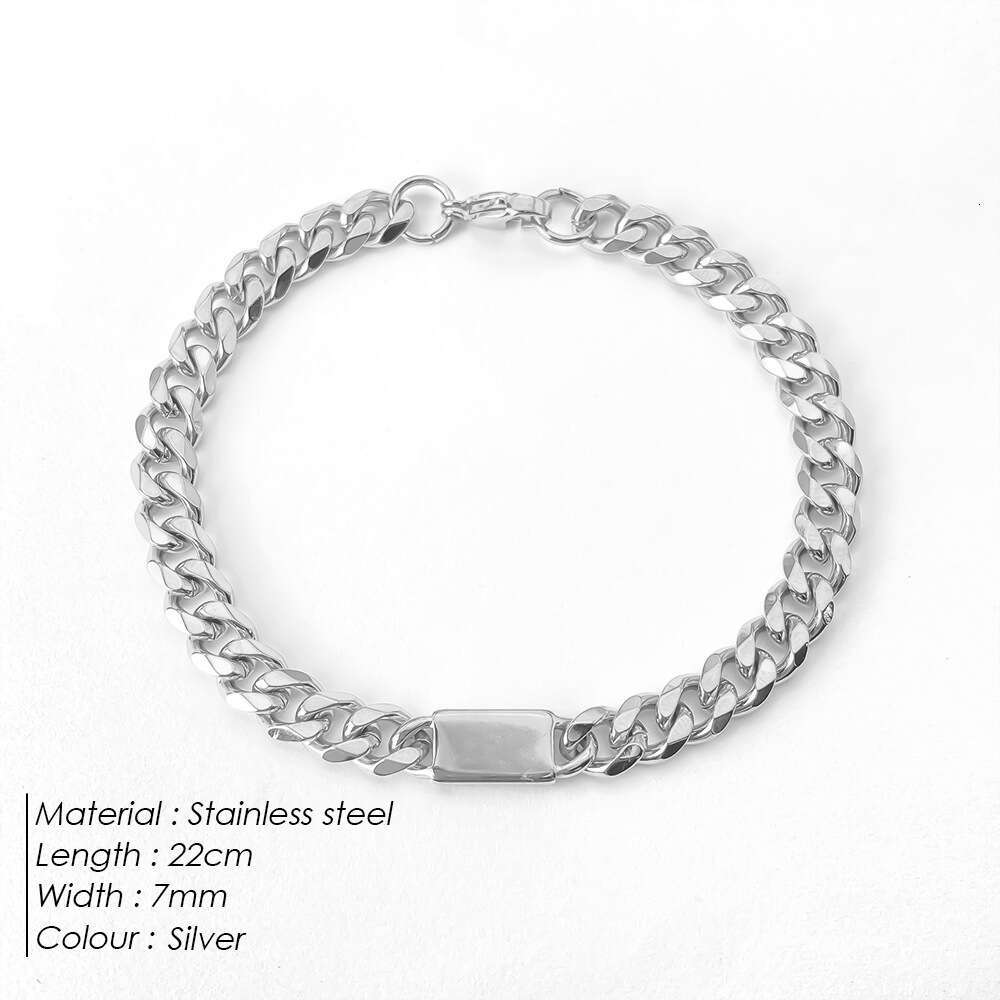 eManco Simple Thick Chain Titanium Steel Bracelet for Men, Ins Niche Design, High-end Feel, Oval 14k Gold Color, Internet Celebrity Trend