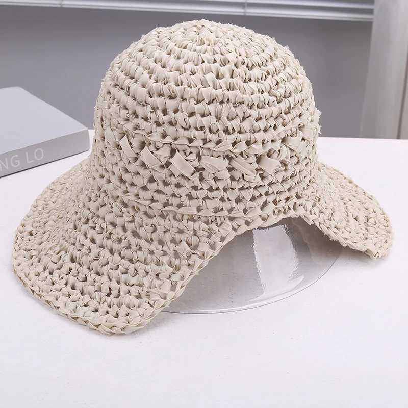 Fashionable Summer Solid Color Breathable Casual Outdoor Travel Picnic Vacation Sunshade UV Protection Hat with Hollow Design M250616