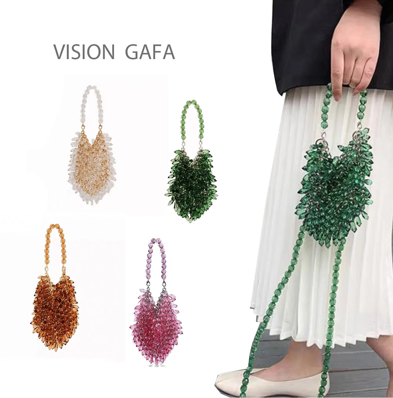 Fashion Handwoven Beaded Bags Lady Shoulder Bag Women Party Vintage Handbag Ins Small Mini Crossbody 250614