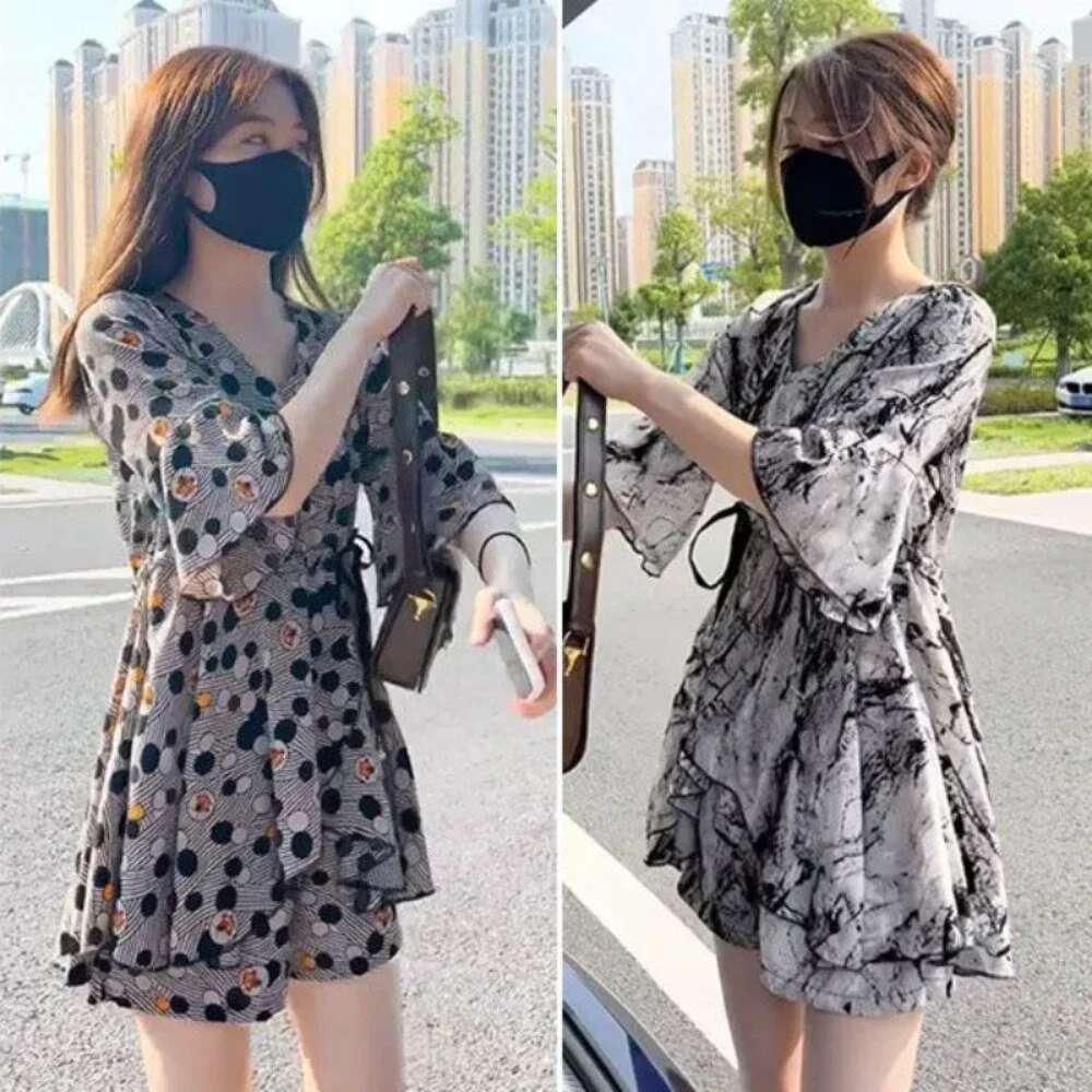 Womens Dress Soft Beach Female Dresses Fancy Mini Korean Style One-piece Clothing Elegant Chic X Clothes Loose Beautiful Y2k G