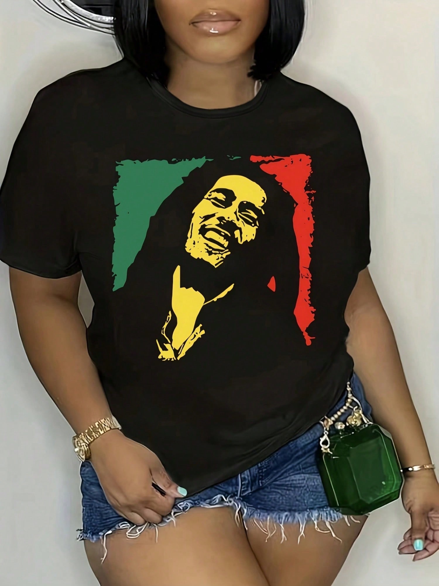 Ladies' Portrait Printed T-shirt - Easy To Fit Breathable Short-sleeved for Spring and Summer - Designed To Enhance Women's Clothing Collect