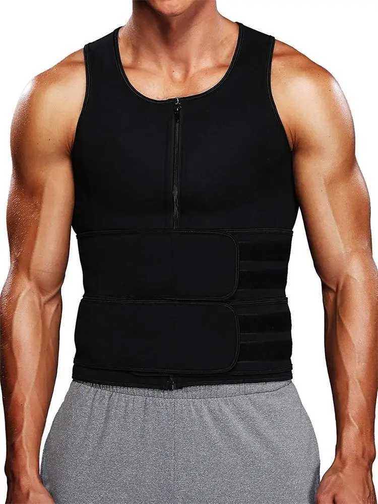 Mens Waist Corset Chest Abdominal Binder Slimming Belly Neoprene Tank Top Fat Burner Sweating Reductive Girdle Body Shaper W250616