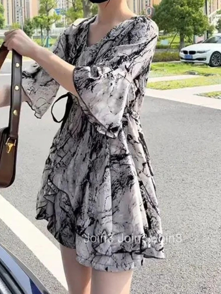 Womens Dress Soft Beach Female Dresses Fancy Mini Korean Style One-piece Clothing Elegant Chic X Clothes Loose Beautiful Y2k G