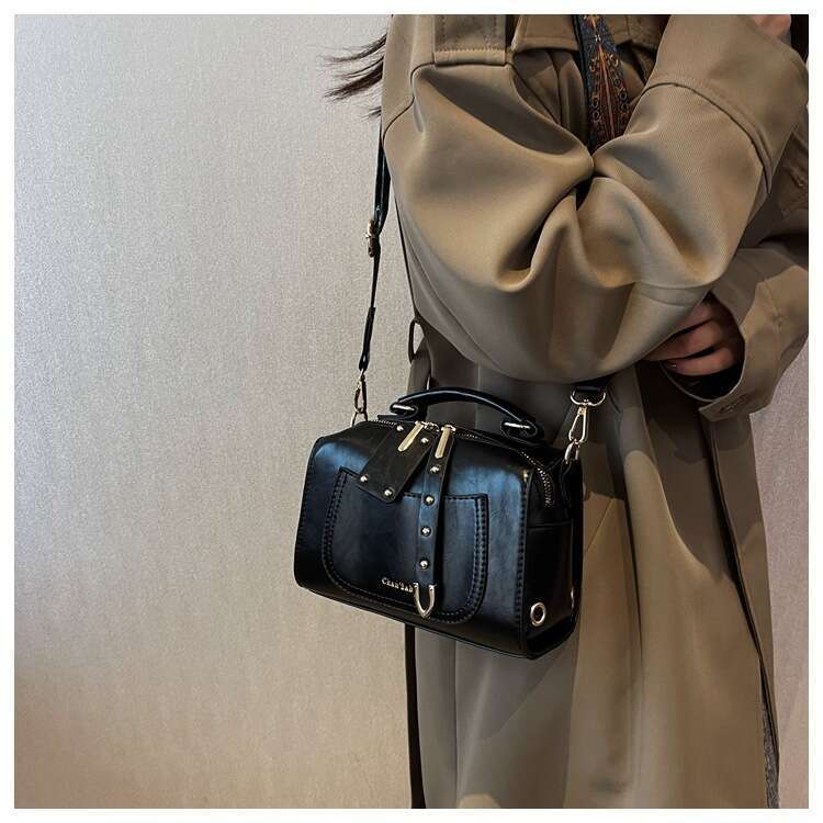 Handbag Solid Color Texture Women's Shoulder Versatile Casual Elegant Crossbody Bag