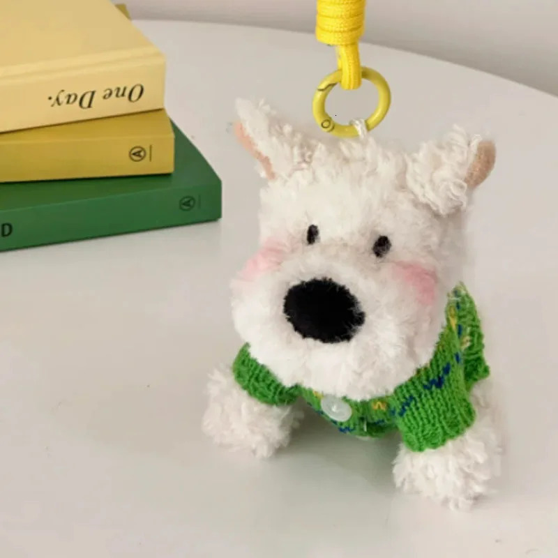 Ins West Highland Dog Cute Bag Pendant Plush Keychain Luggage Accessories 250616