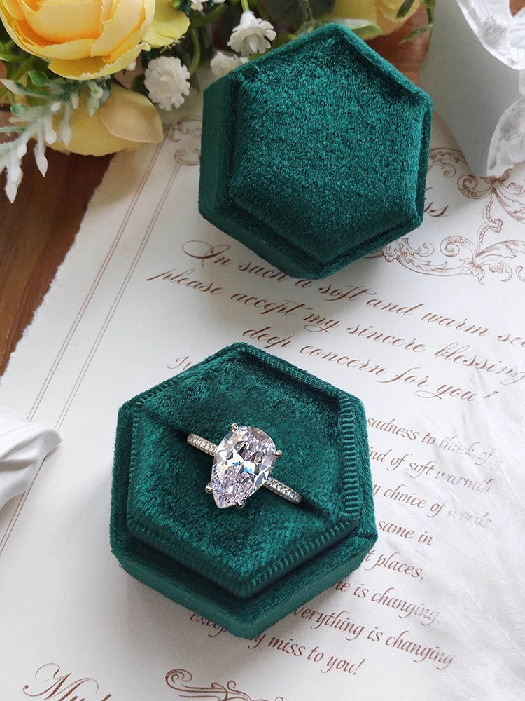 925 Sterling Silver Simple Classic WaterDrop 4- Zircon Ring For Women Engagement Wedding High Quality Fine Jewelry 250610