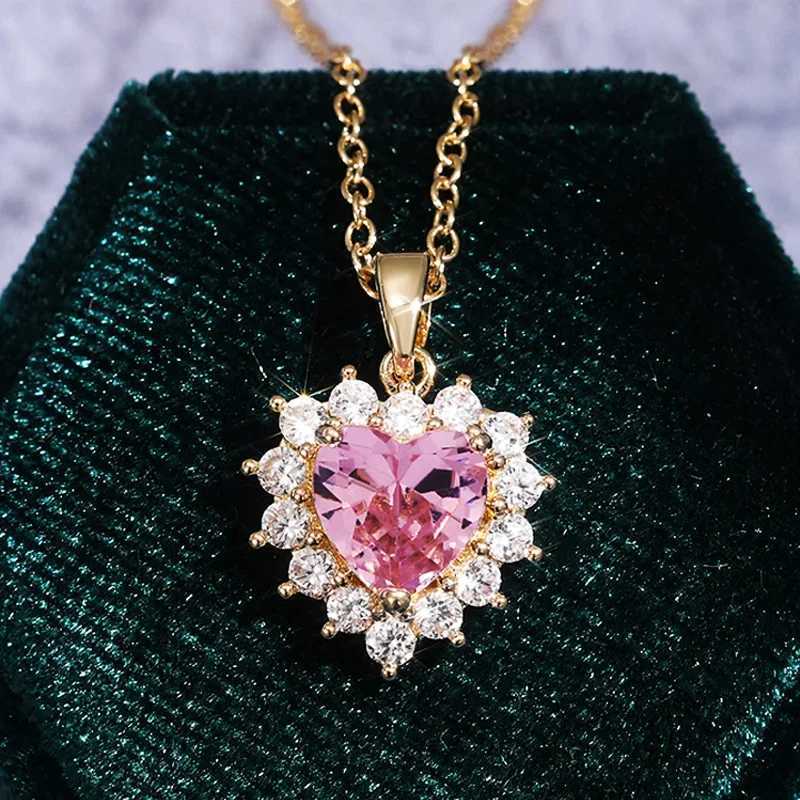 CAOSHI Gorgeous Sweet Heart Pendant Necklace Sparkling Pink CZ Las Accories Romantic Wedding Party Confion Jewelry W250616