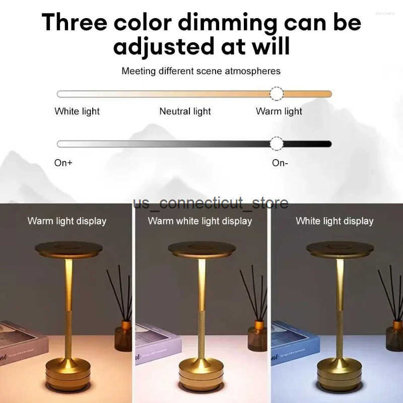 Table Lamps LED Cordless Lamp Rechargeable Touch Night Light Wireless Reading For Restaurant El Bedroom Q250616