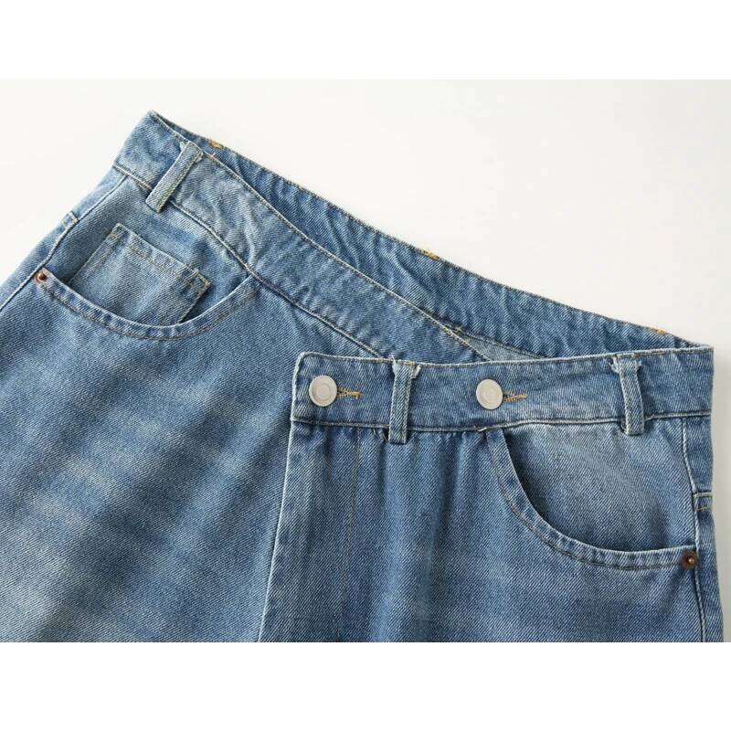 2025 Women's Blue Baggy For Women High Waist Mom Wide Leg Denim Pants Woman Jeans Summer Trousers