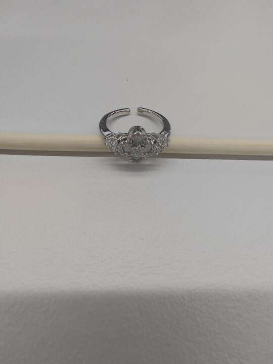 Luxury Jewelry Designer ring Zircon Mother-of-Pearl Diamond-Shaped Three-Petal Grass Open Fashion Trendy Index Finger Ring Elegant Versatile Sweet Han