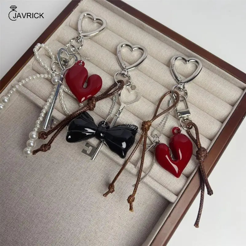 Fashion Heart Keychain Purse Charm Handmade Bag Accessory Ornament 250606