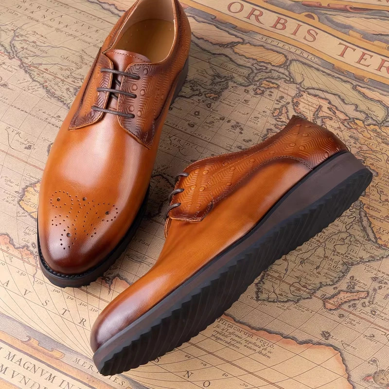 Derby Office Shoes for Men High Quality Casual Mens Business Genuine Leather Party Comfort Oxford 250612